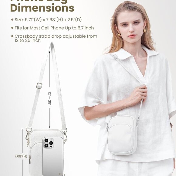 Small Genuine Leather Crossbody Bag for Women Trendy Crossbody Purses with RFID - Picture 4 of 6